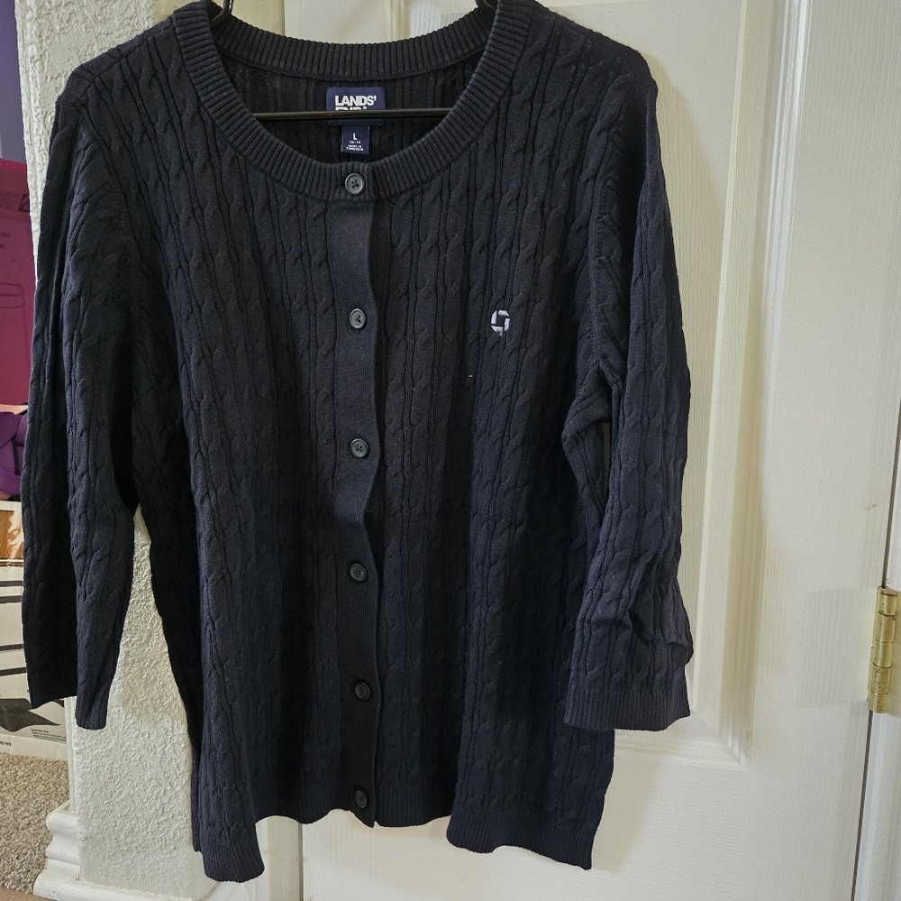 Women's Chase Black Cable Knit Sweater